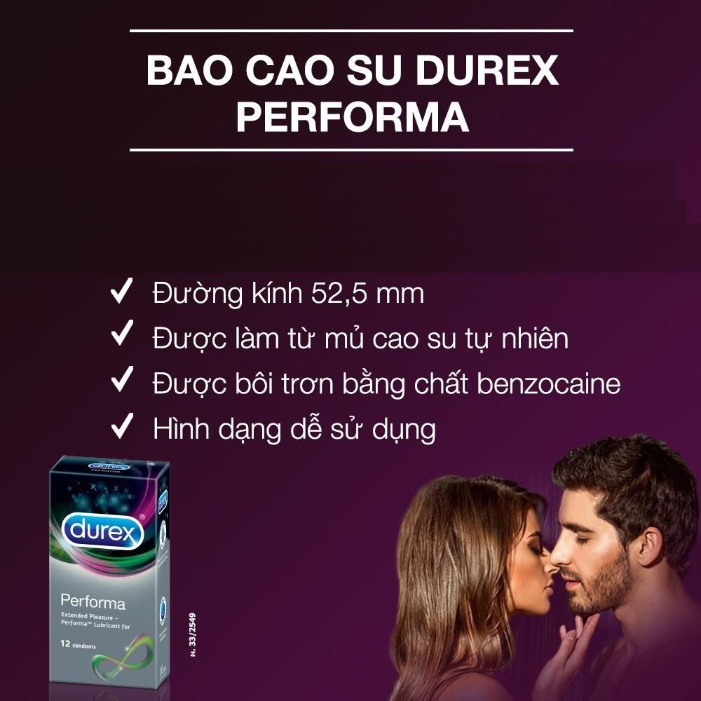 [HCM]Bộ sản phẩm Durex YÊU NÍN THỞ ( Gel bôi trơn Durex Play Strawberry 100ml + 1 Bao cao su  Durex Performa 12s ) - Hãng phân phối chính thức