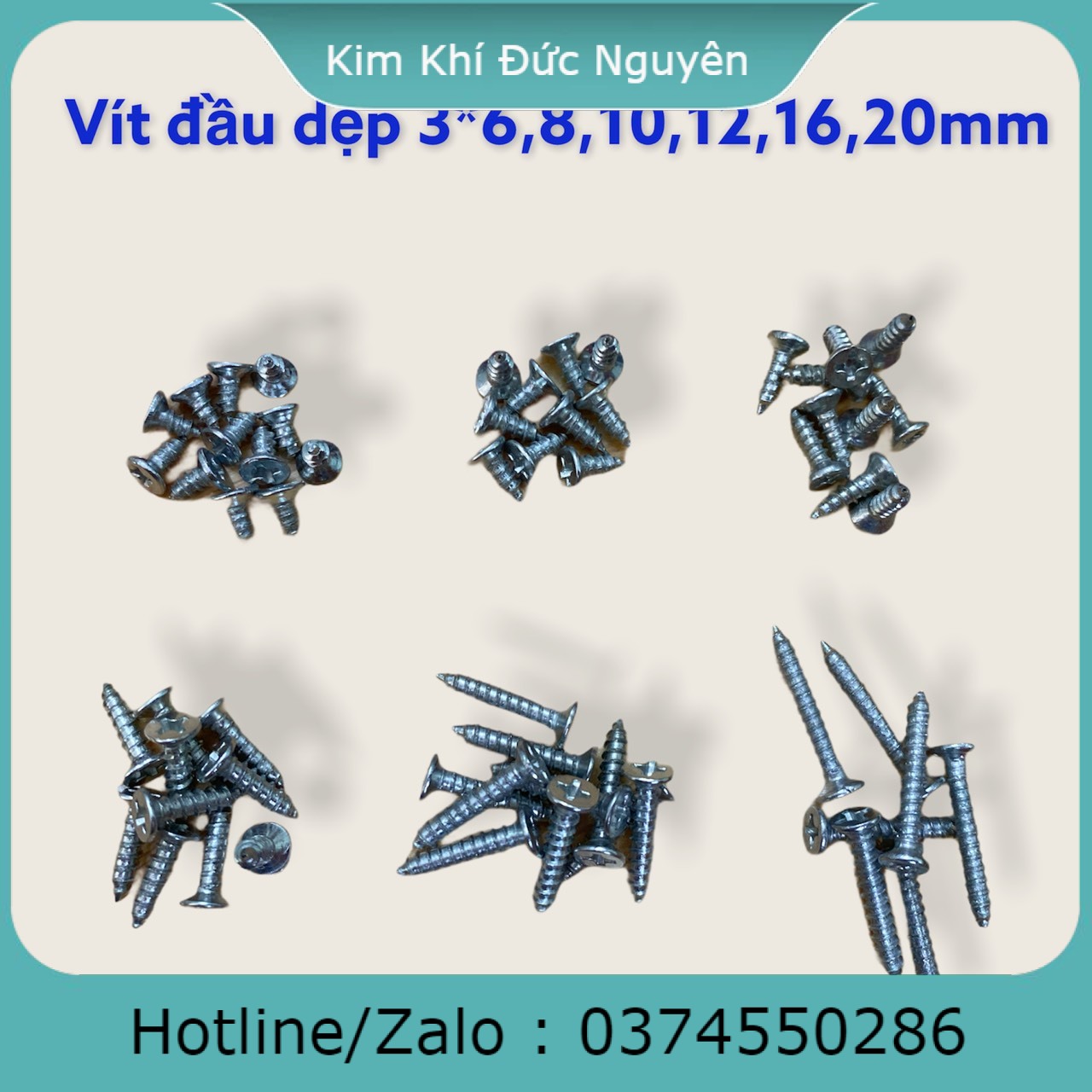 Vít đầu dẹp 3*6mm 3*8mm 3*10mm 3*12mm 3*16mm 3*20mm 500g