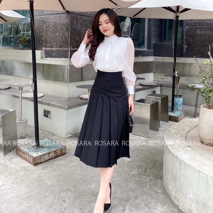 CV9 Chân Váy Xếp Ly Đen Thiết Kế Thời Trang Rosara