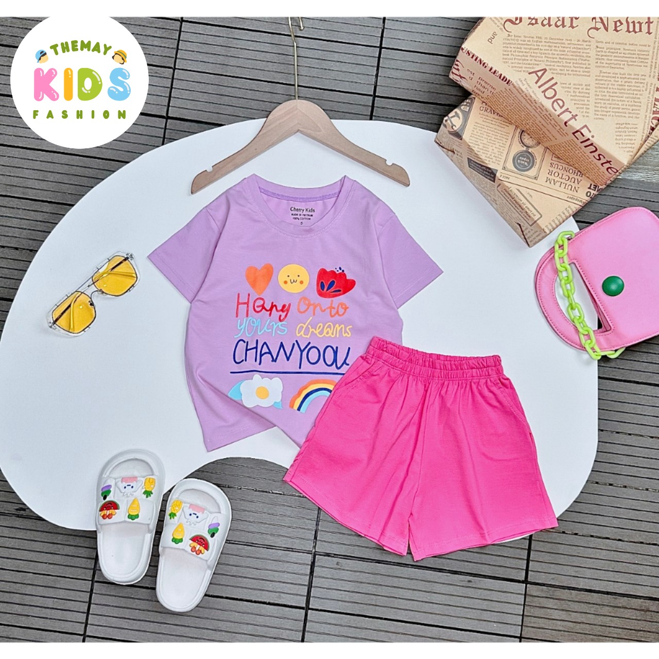[5 Màu] Đồ bộ bé gái quần đùi