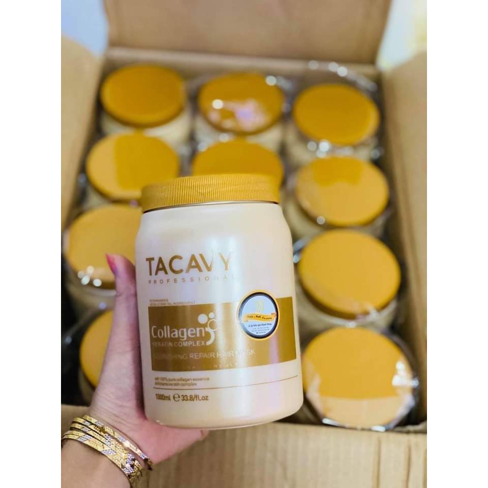 ♦️Freeship♦️ Kem Hâp-Ủ-Xả Collagen Tacavy 1000ML | Siêu mềm mượt tóc