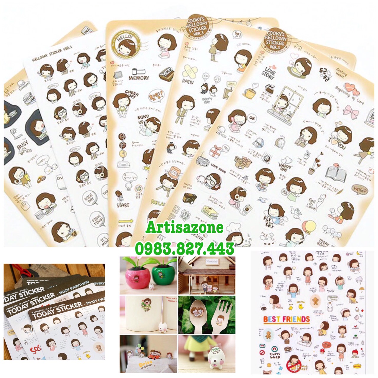 Sticker dán Today - Ngày (4 tờ)