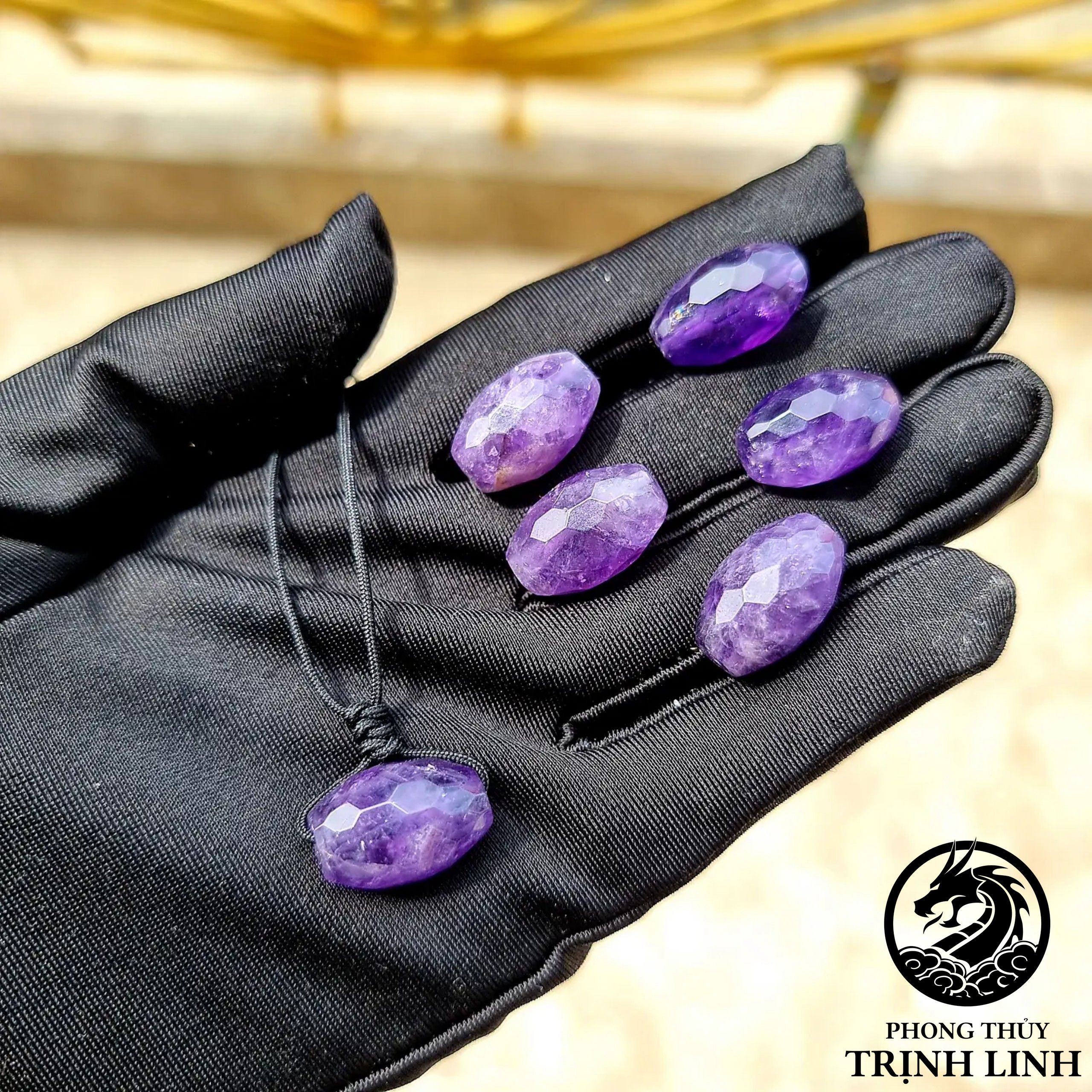 VÒNG TAY LU THỐNG THẠCH ANH TÍM GIÁC