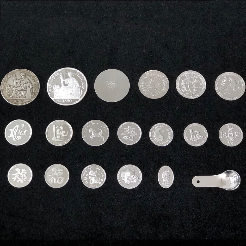 Đồng Xu Đánh Gió Đánh Cảm Bạc Ta Nguyên Chất S99 Mã Đáo Thành Công Đường Kính 2.3cm Bạc Hiểu Minh XDG4