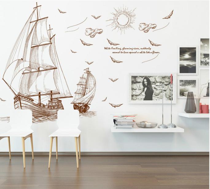 [HCM]Decal trang trí Thuyền Tranh lớn nhỏ.