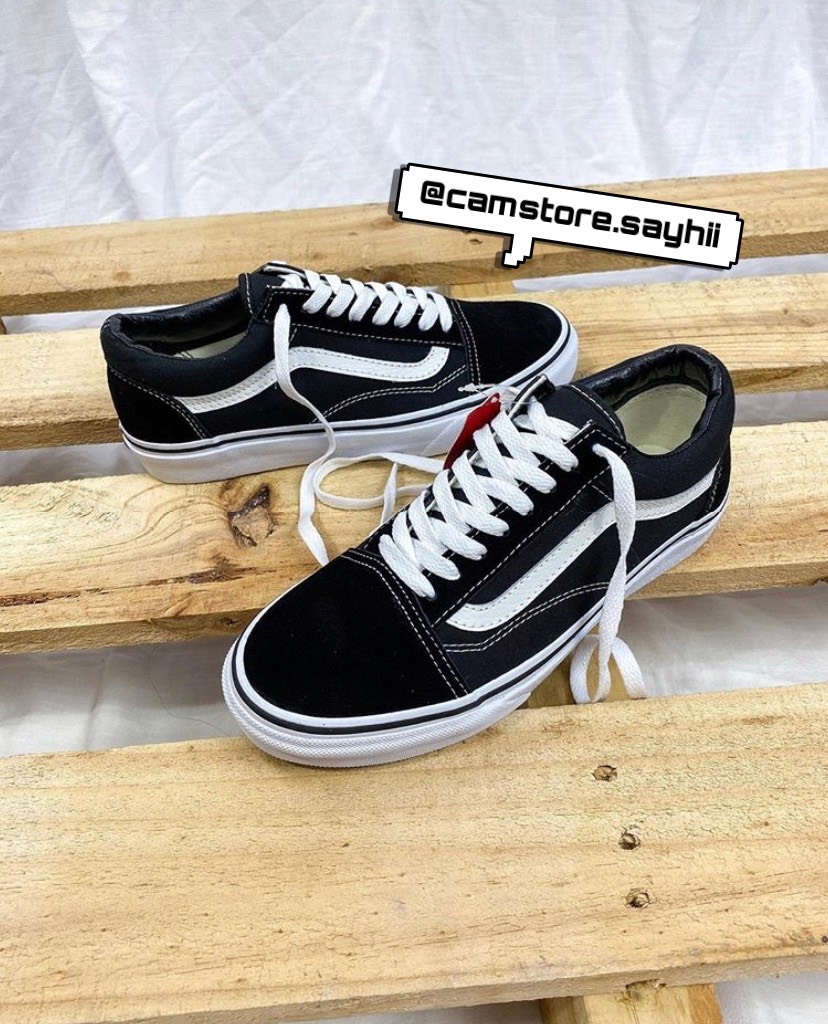 Giày Thể Thao Nam Nữ Sneaker Vans Sọc Trắng - Old Skool Basic