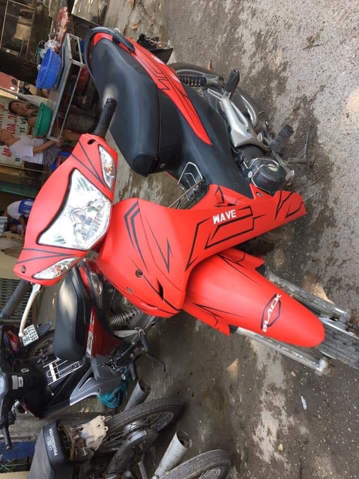 Tem Trùm Wave Đỏ Chỉ Đen Nhám