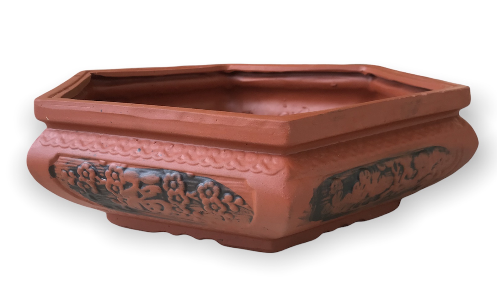 Chậu đất nung bonsai hình lục giác cạn ( size 1)
