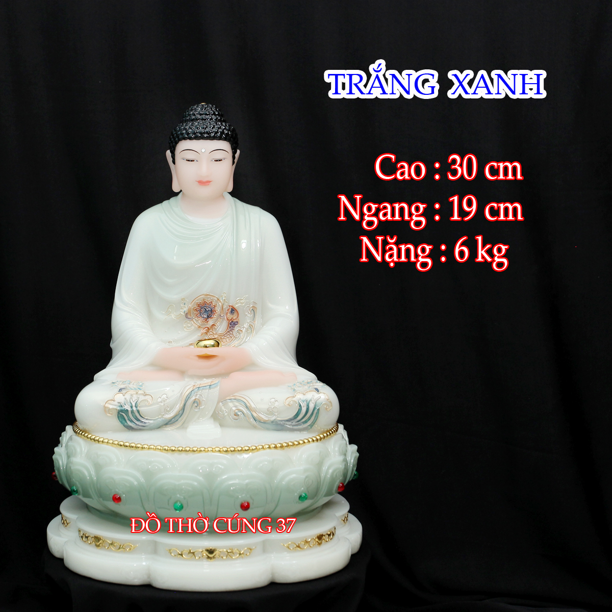 [ CAO 30 CM  ] TƯỢNG PHẬT THÍCH CA BỘT ĐÁ CAO CẤP CAO 30 CM  -  HÀNG NHẬP KHẨU