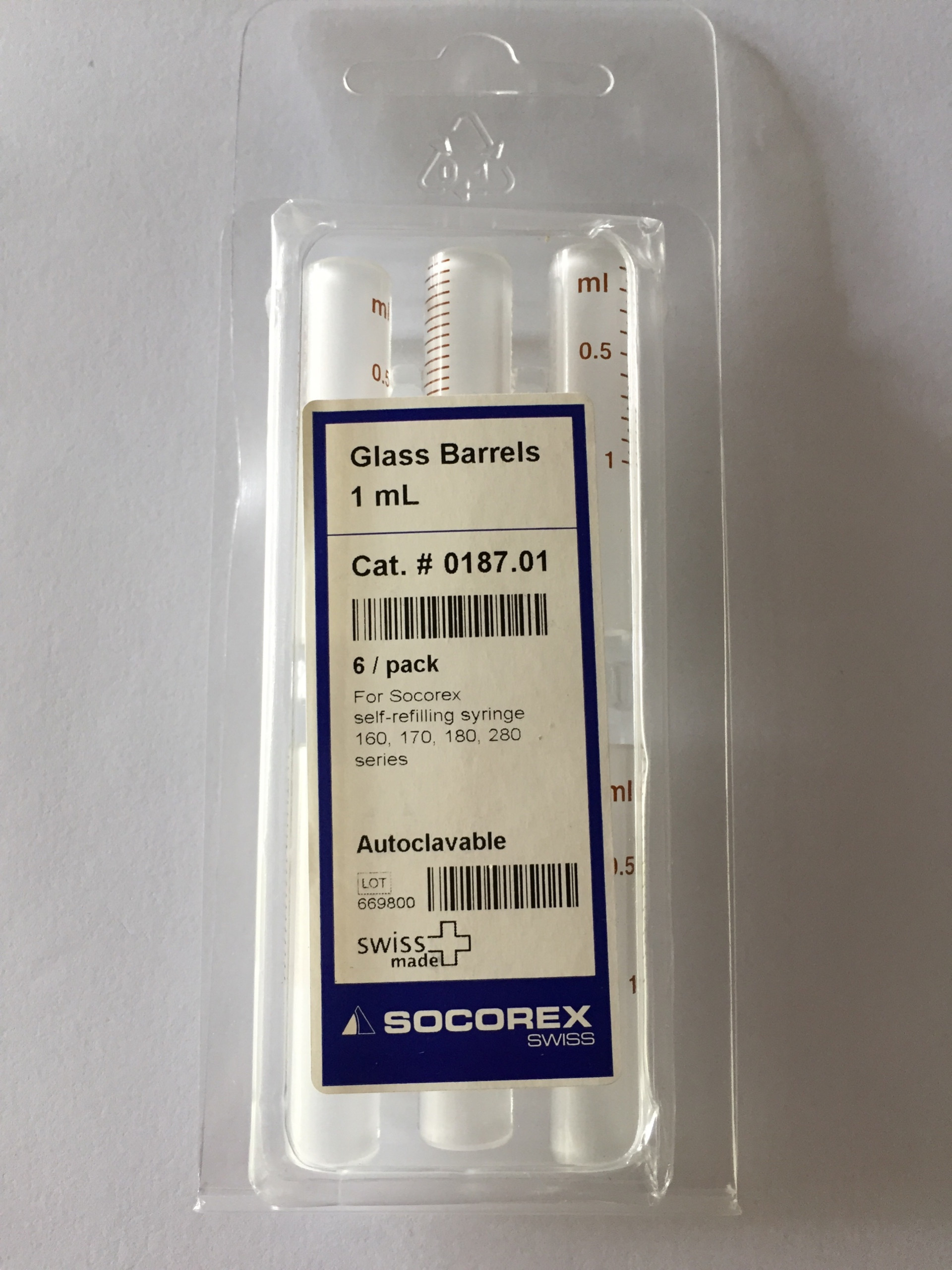 Ống thủy thay thế bơm kim tiêm Socorex 1ml