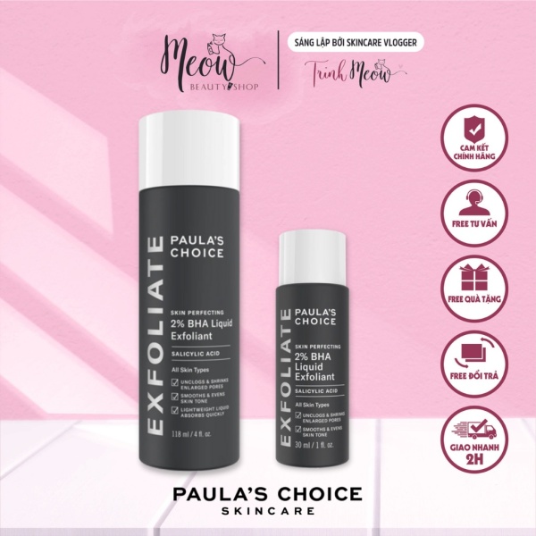 Dung dịch Paulas Choice tẩ bào chết Skin Perfecting 2 BHA Liquid Exfoliant 30ml 118ml nhập khẩu