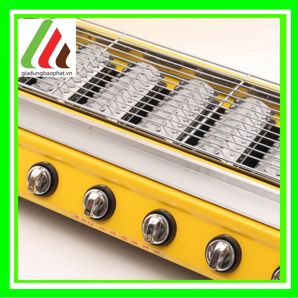 Bếp nướng gas BBQ ETON K233 6 họng đốt nướng hải sản, nướng thịt, nướng cá cho gia đình quán ăn nhà hàng