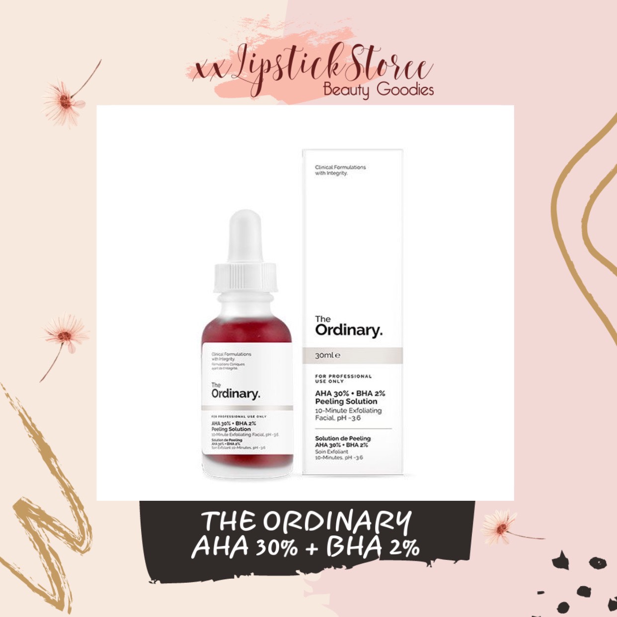 Tẩy tế bào chết hoá học the ordinary aha 30% + bha 2% peeling solution