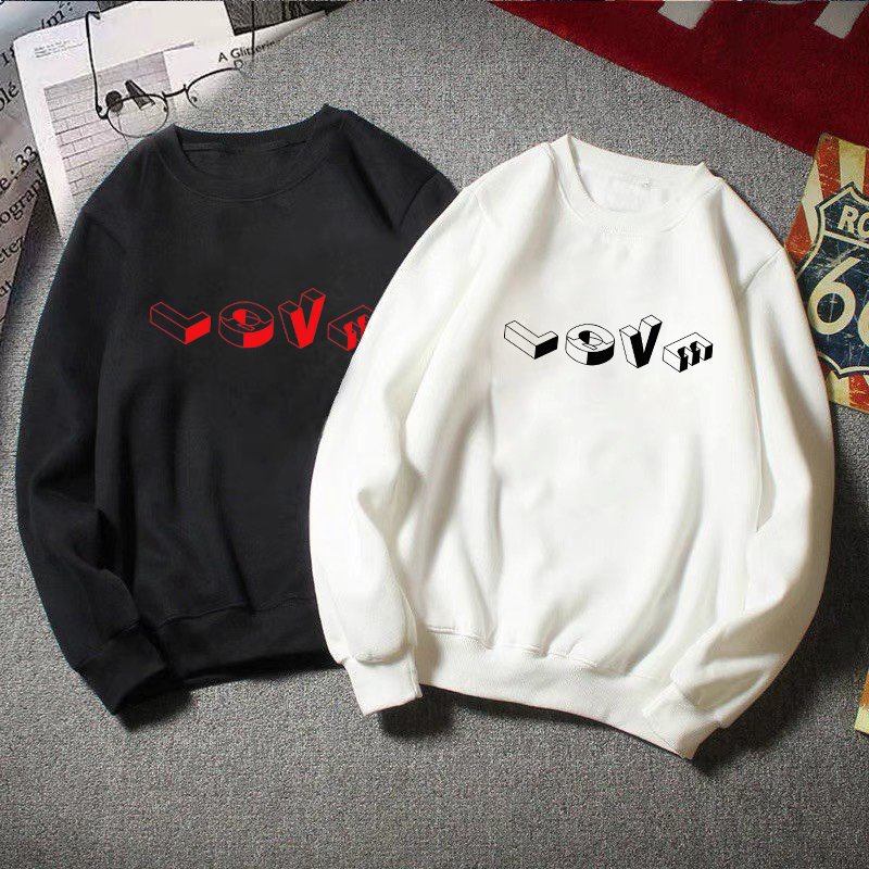 Áo đôi sweater ( 2 áo ) in chữ tình yêu siêu đẹp