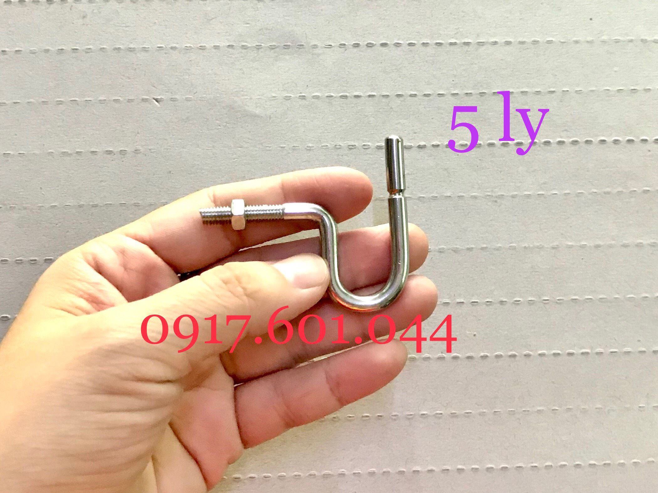 Móc treo đồ xe máy Inox trơn 5 ly