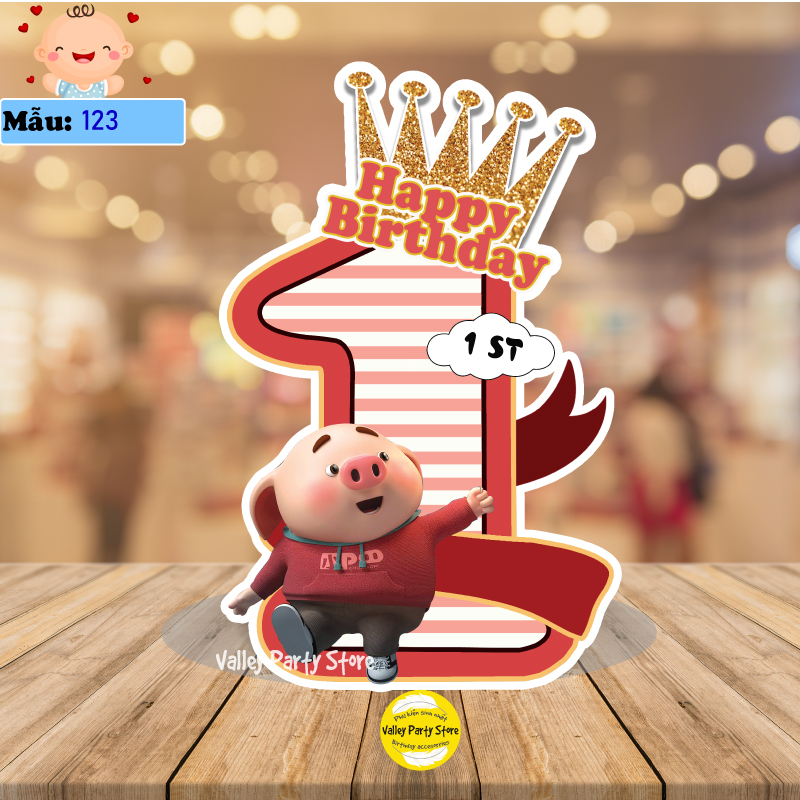 Cây số 1 ghép Chibi sinh nhật bé trai, bé gái