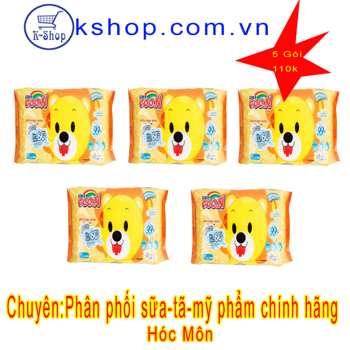 [HCM]Combo 5 bịch khăn ướt Goon 66miếng/bịch