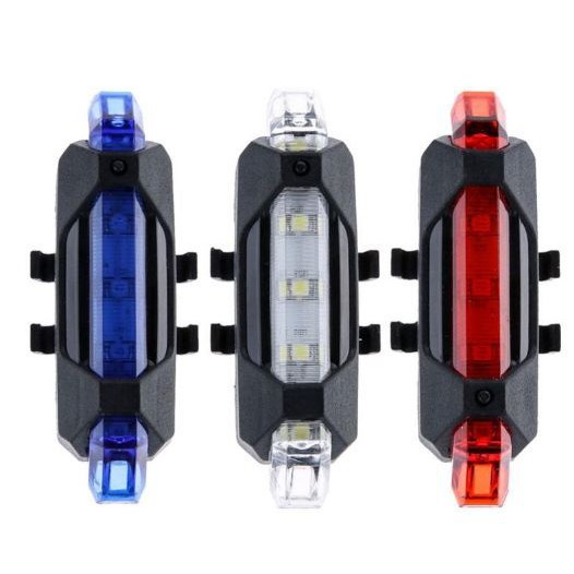 [HCM]Đèn báo hiệu gắn đuôi xe đạp 5 bóng LED có cổng sạc USB