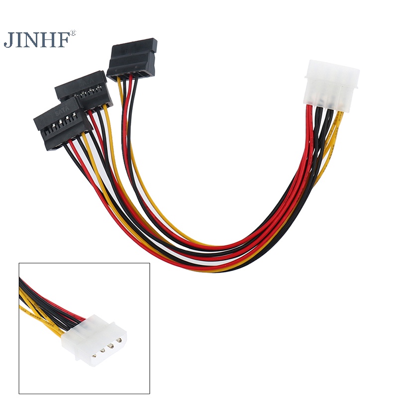 Cáp chuyển đổi nguồn 4 Pin IDE Molex sang 15 Pin cho ổ cứng SATA chất lượng cao