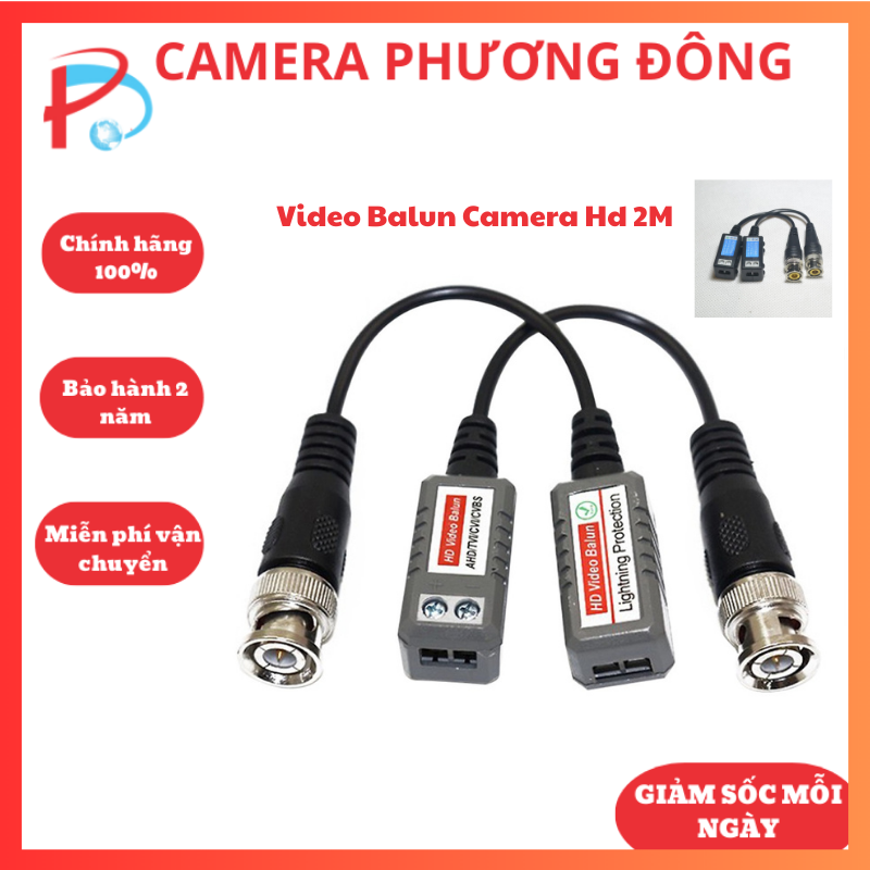 Video balun camera hd 2.0 mp chất lượng cao, giữ chặt dây cáp bằng vít, chuyên dùng cho camera
