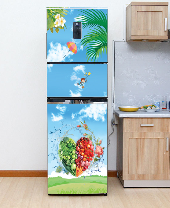 [HCM]DECAL DÁN TRANG TRÍ TỦ LẠNH TRÁI TIM RAU CỦ