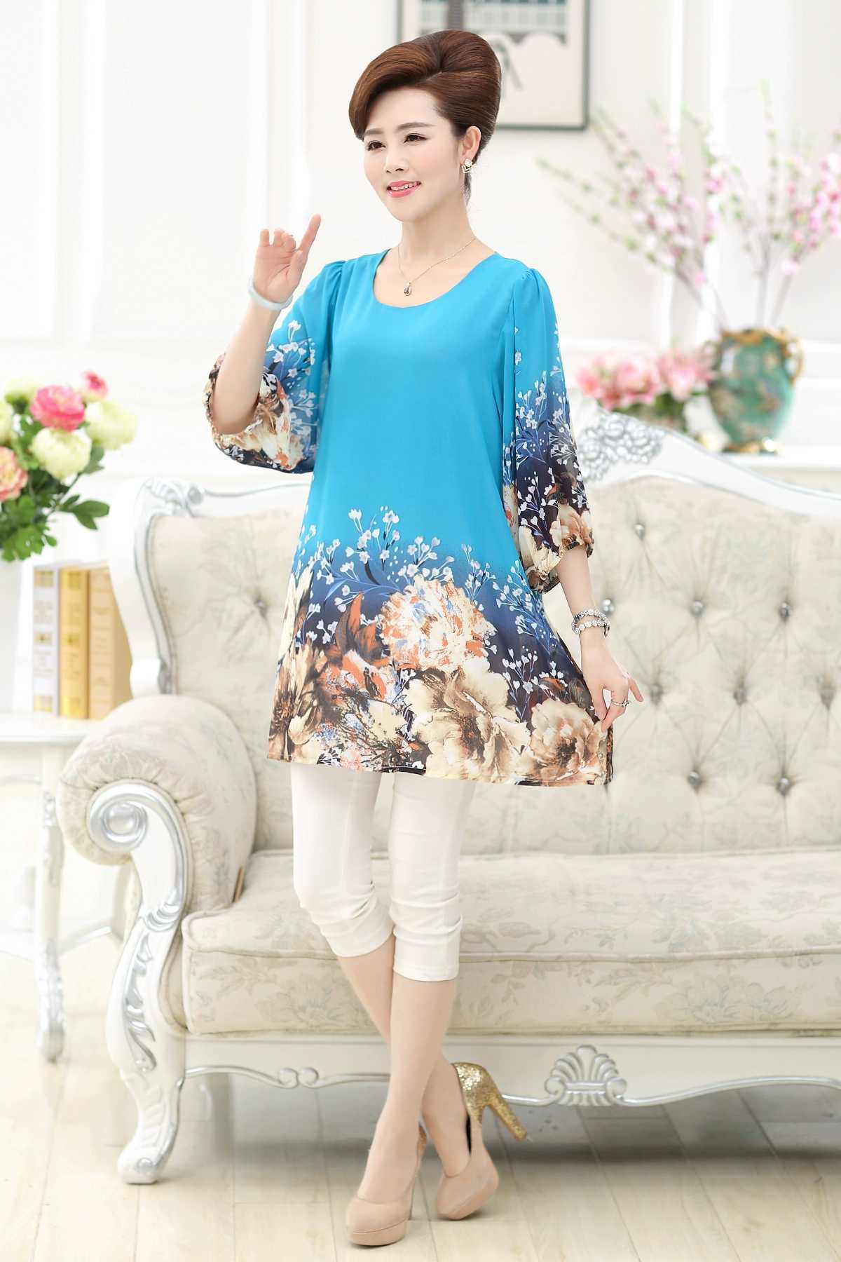 Áo voan hoa Quảng Châu big size