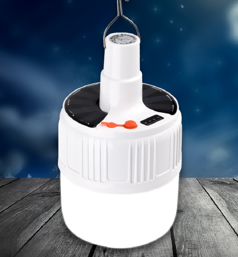 Bóng đèn tích điện ??Freeship?? sạt bằng năng lượng mặt trời V51 có điều kiển từ xa công suất 100W
