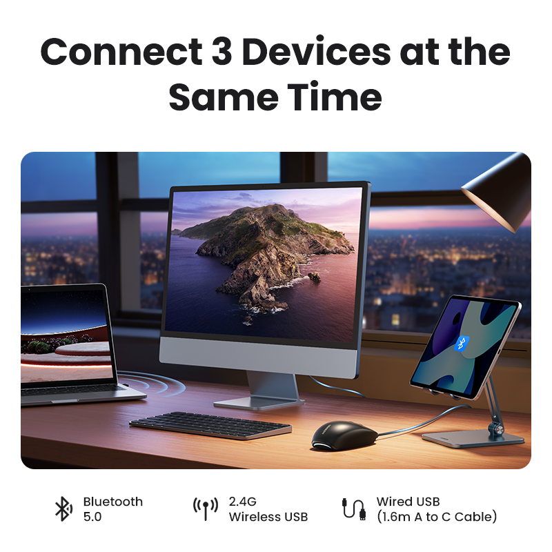 【For Windows only】UGREEN MU103 Wireless Mouse  Silent Computer Mouse with USB Receiver Mouse, 5000 DPI Small Flat Portable Mice for PC, Laptop, Computer, Chromebook, MacBook Model:90539