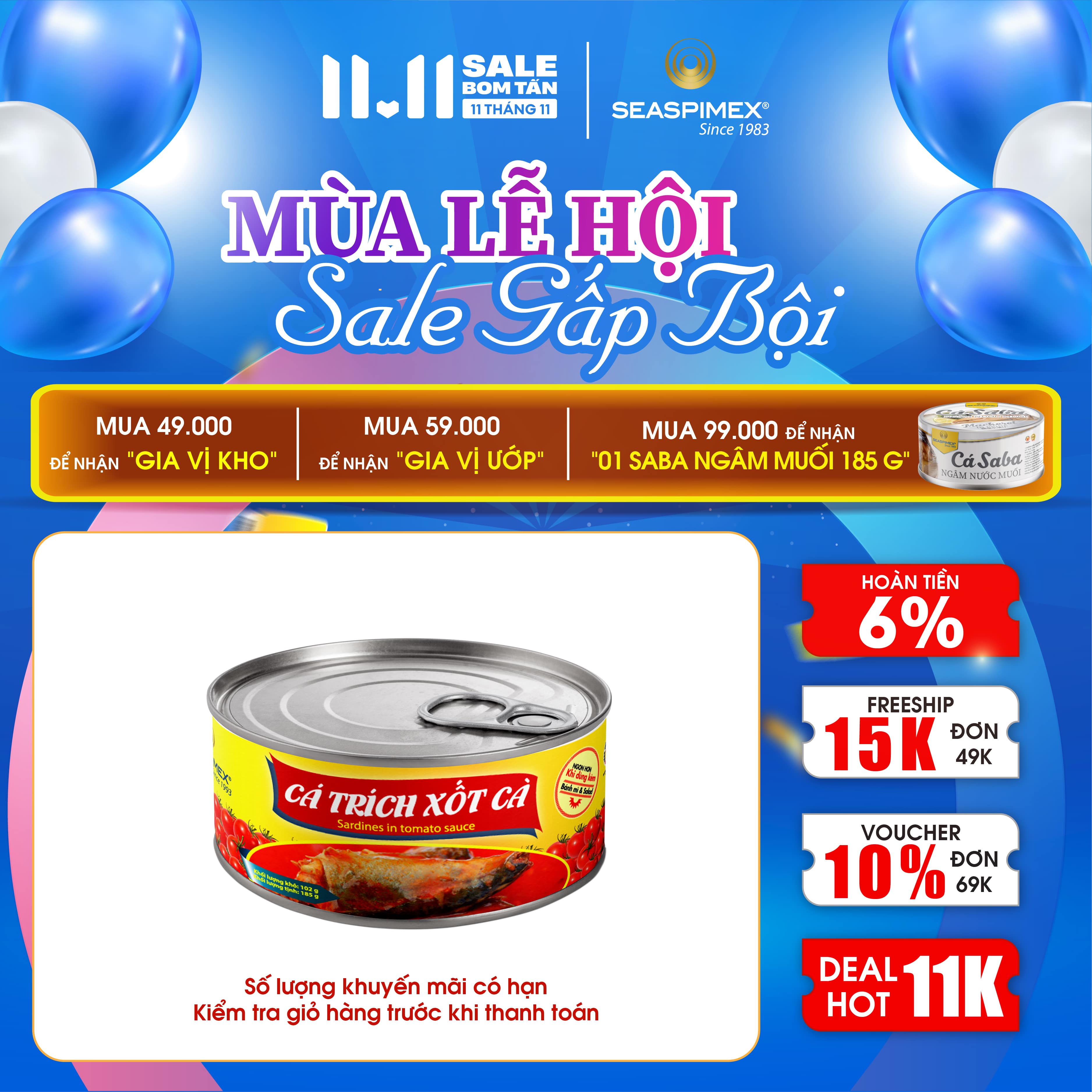Cá Trích Xốt Cà SEASPIMEX 185gr