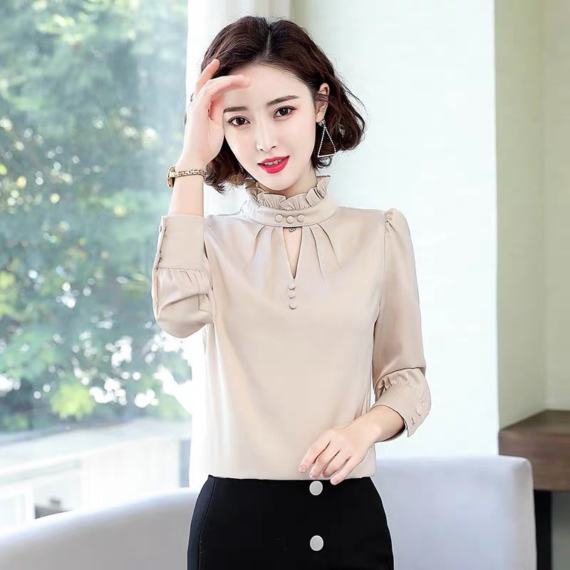 [HCM]áo kiểu nữ kín cổ thời trang cao cấp