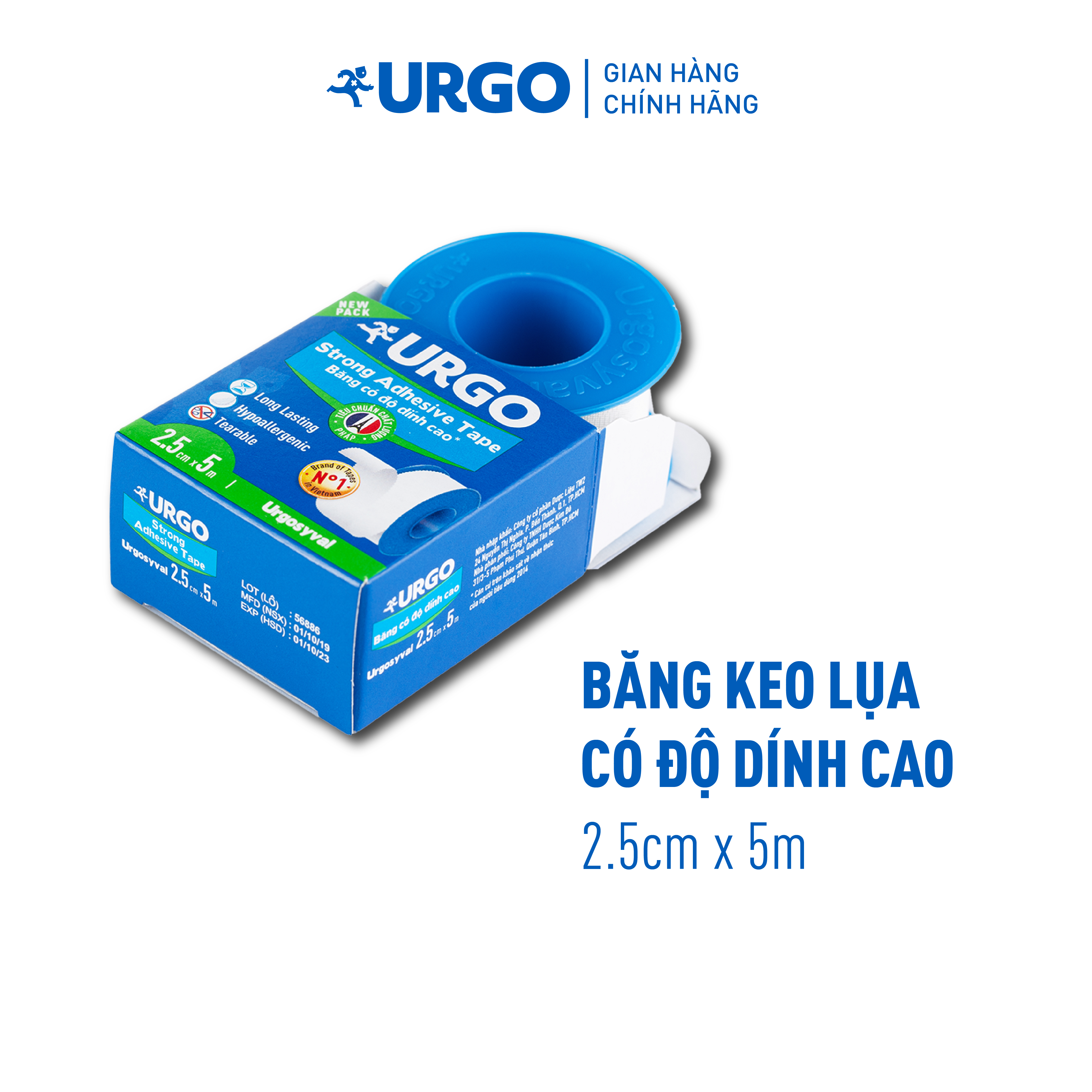 Băng kẹo lụa Urgosyval (Kích thước 2.5cm x 5m)