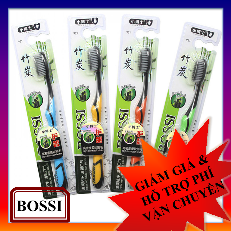 HOT TREND 2021 Combo 4 Bàn Chải Đánh Răng Than Tre Hoạt Tính Hàn Quốc BOSSI