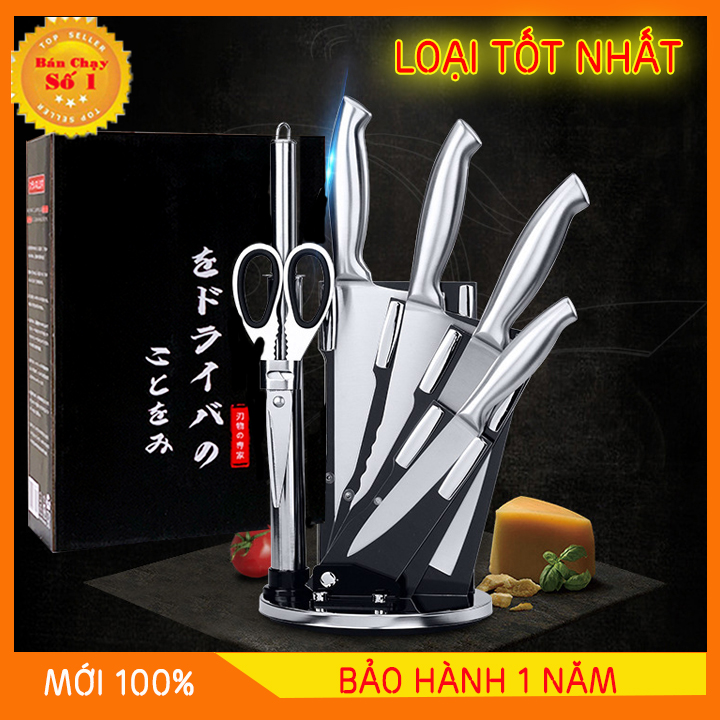 Bộ dao làm bếp 3DO - Dao chặt xương - Dao thái thịt cá - Dao thái rau củ - Dao gọt hoa quả - Kéo nhà bếp - Dao kéo nhà bếp - Chất liệu an toàn - Bảo hành 12 tháng