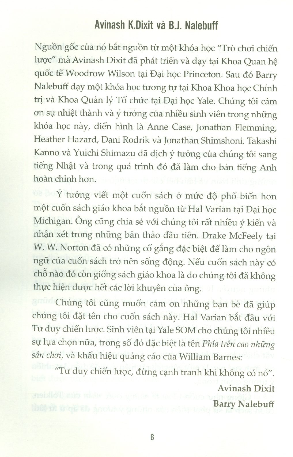 Tư Duy Chiến Lược - Lý Thuyết Trò Chơi Thực Hành