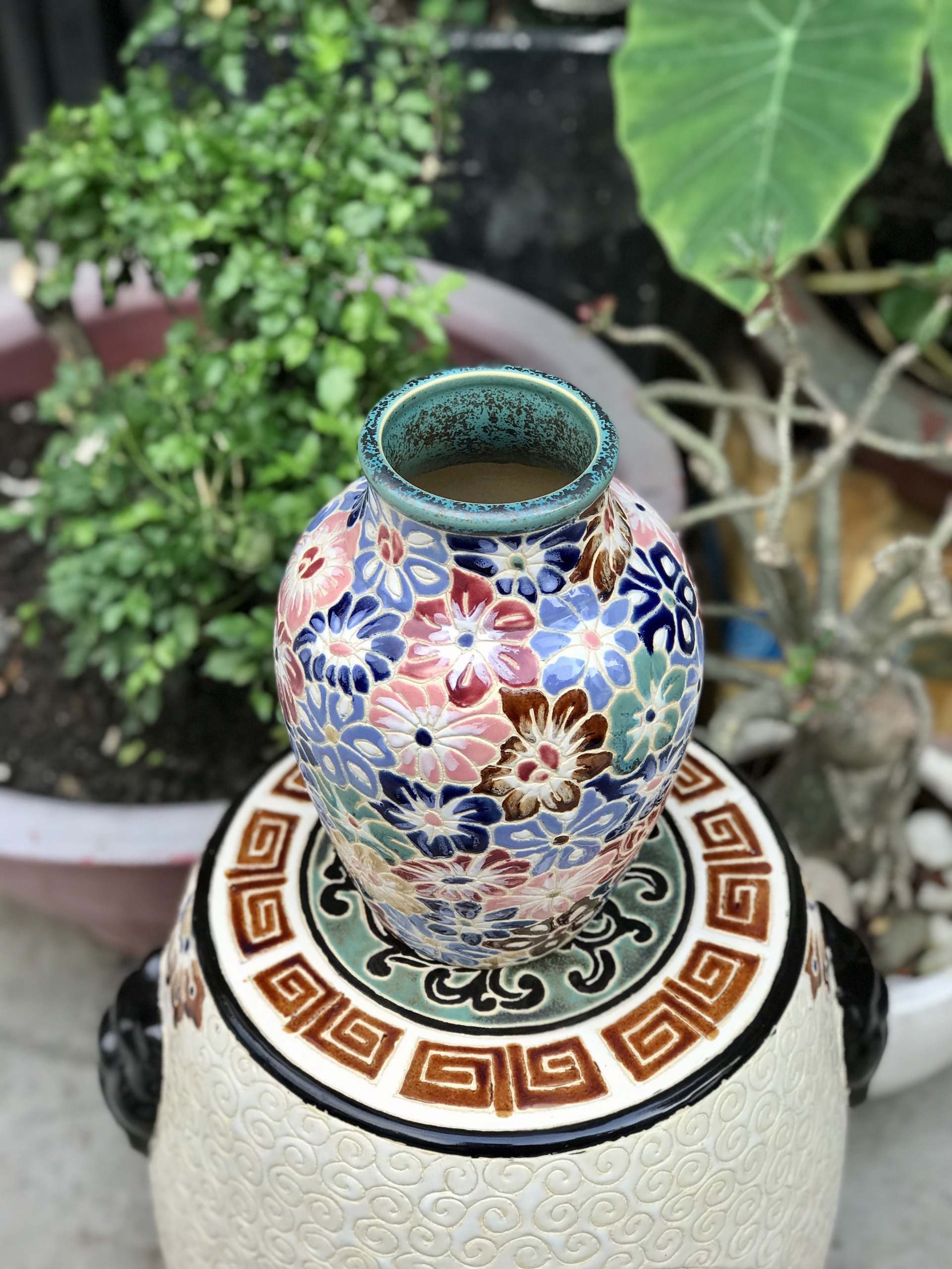 Bình Bách Hoa Gốm Sứ Nam Bộ 27cm
