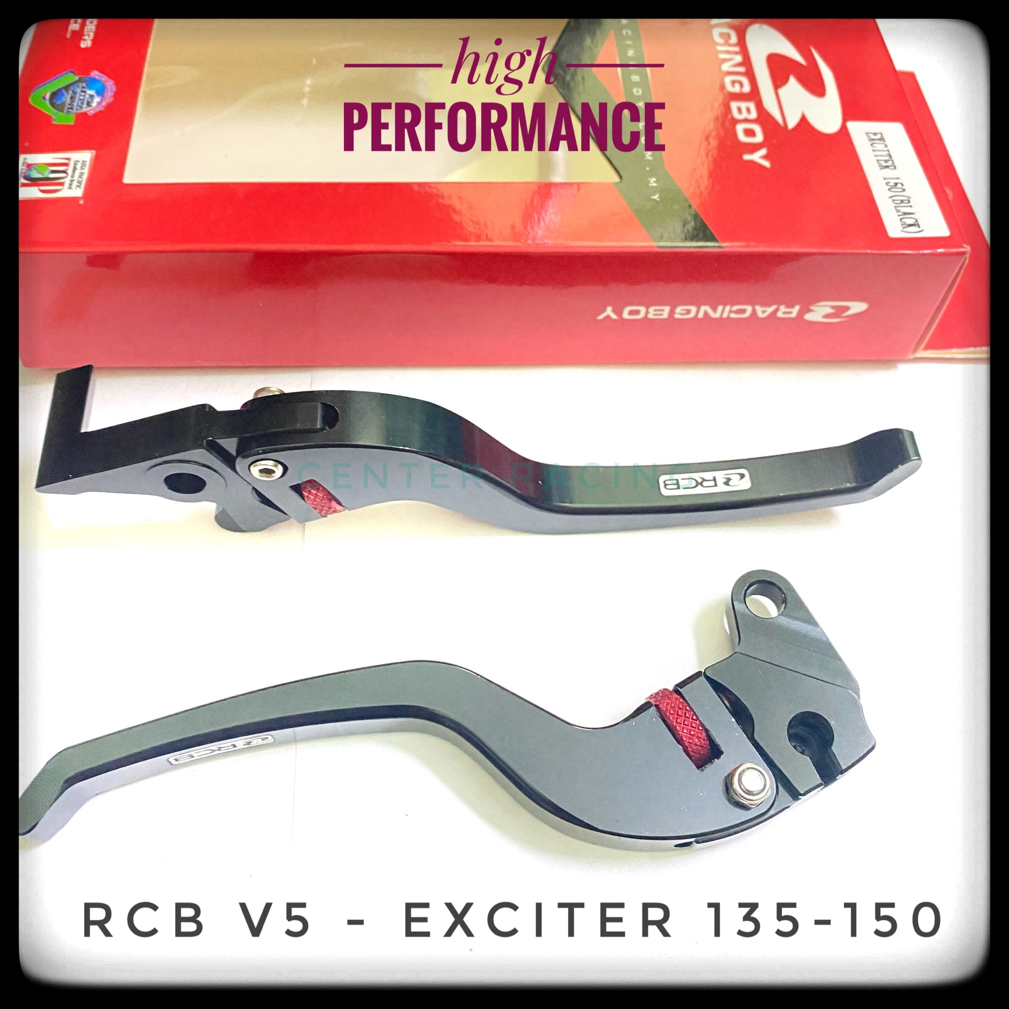 Tay thắng rcb V5 Exciter 135-150 màu đen