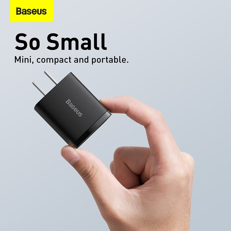 Cốc sạc nhanh siêu nhỏ gọn Baseus Compact Quick Charger 20W (USB + Type C Dual Port, 20W PD/QC 3.0 Multi Quick Charge Support)