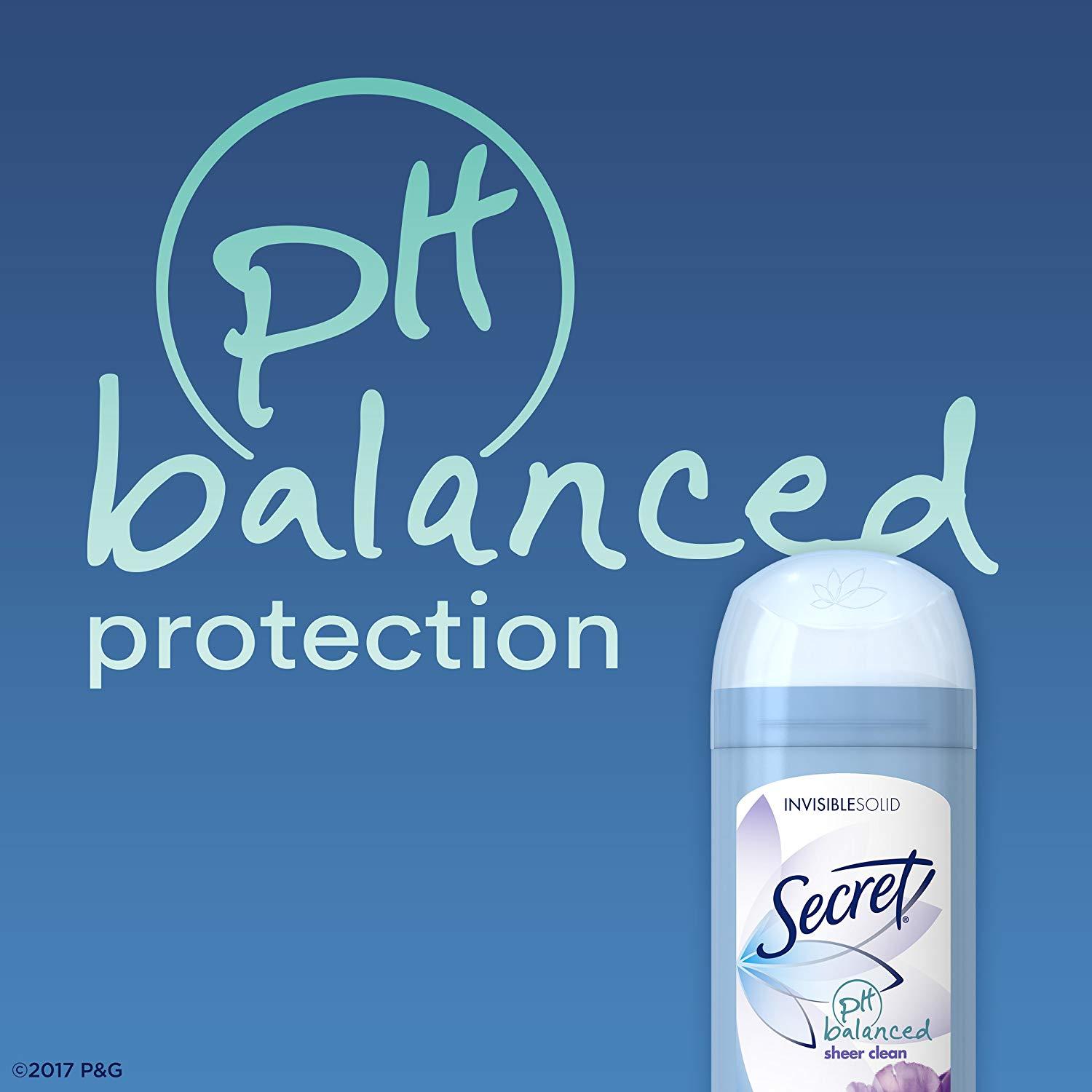 Lăn Khử Mùi Secret Invisible Solid Ph Blanced 73g # Sheer Clean