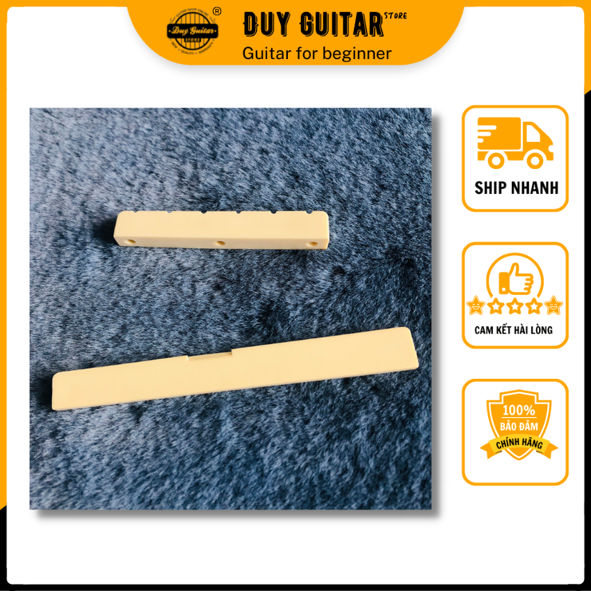 Original White classic guitar horse and comb set hard plastic guitar nut and saddle - Duy guitar store lower than 49k