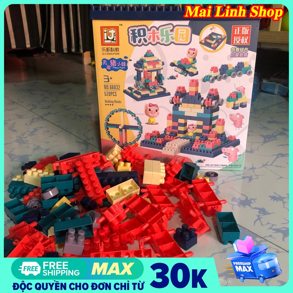Bộ xếp hình lego 520 chi tiết - Đồ chơi lắp ghép phát triển trẻ toàn diện