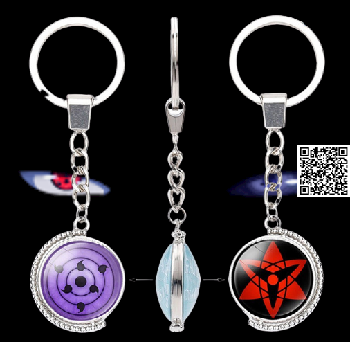 [HCM]1216 Mô hình móc khóa Naruto 2 mặt Mangekyou Sharingan và Rinnegan