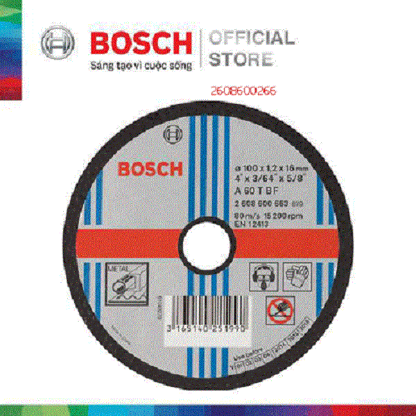 Đá cắt Bosch 100x2.5x16mm (sắt) 2608600091