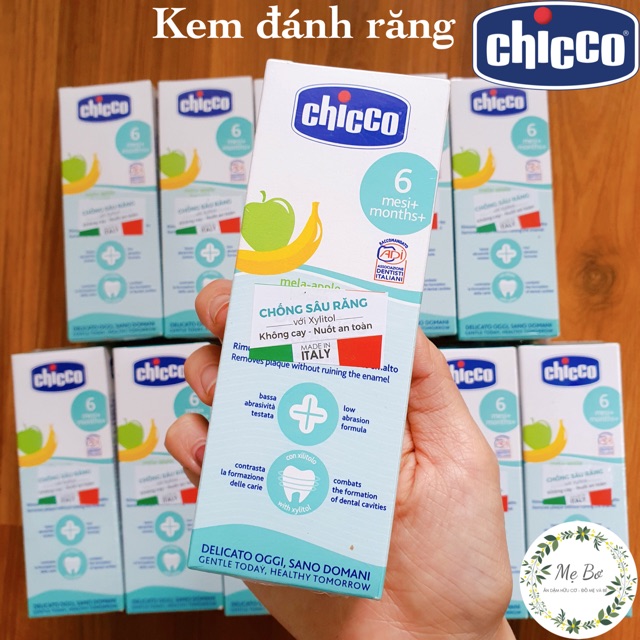 [CHICCO] KEM ĐÁNH RĂNG  CHICCO CHO BÉ TỪ 6 THÁNG (có thể nuốt)