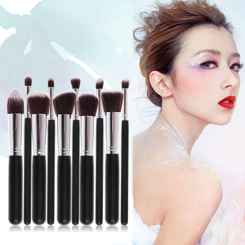 [HCM]Cọ trang điểm 10 món kèm bao da bảo vệ Pro Comestic Makeup Sets