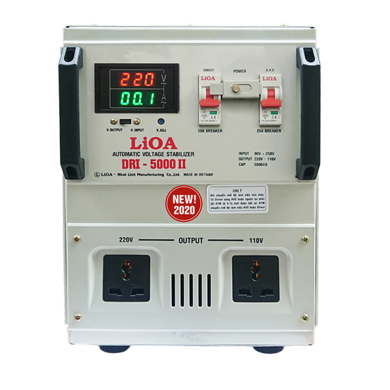[Trả góp 0%] Ổn áp 1 pha LiOA DRI-5000II NEW2020 - Hàng Chính Hãng