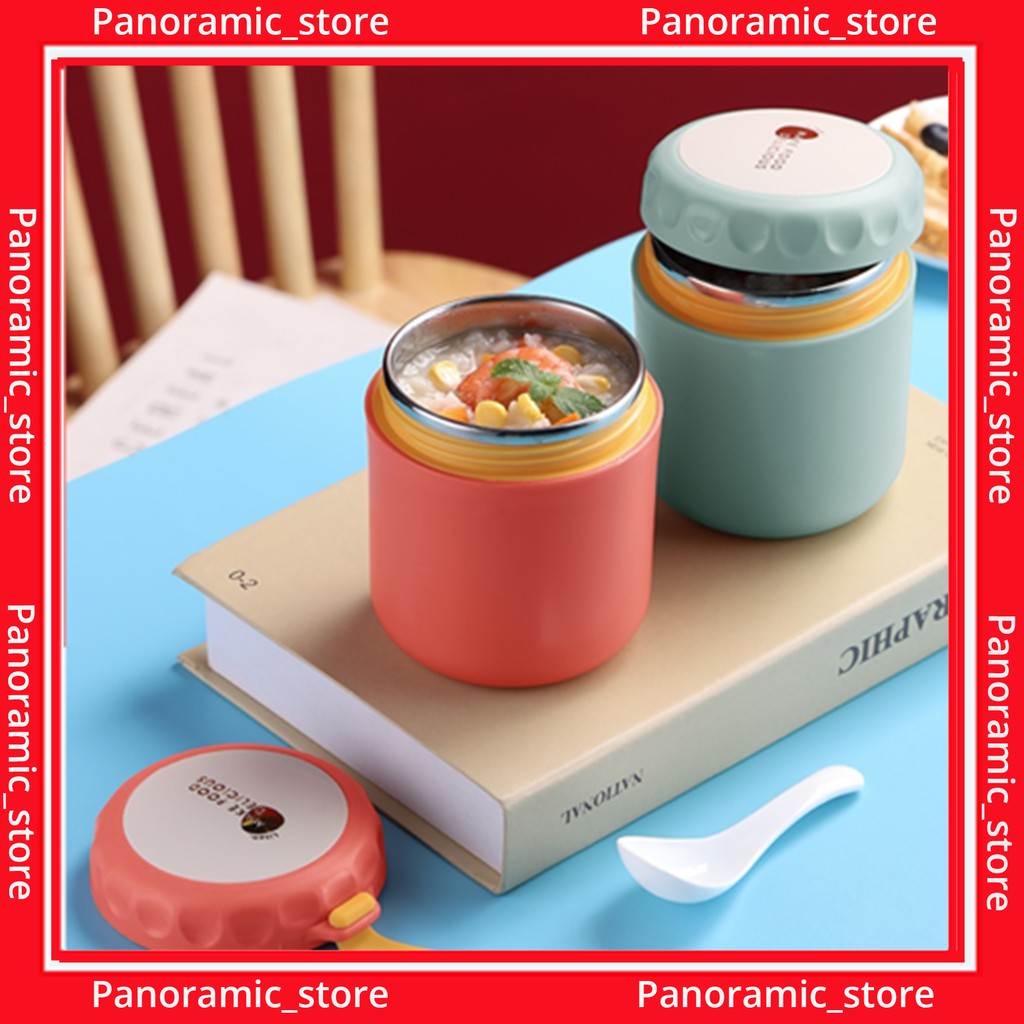 Hộp Cốc Đựng Canh Giữ Nhiệt, Cốc Ủ Cháo Lõi Inox Nhỏ Gọn Tiện Lợi Cho Học Sinh Và Dân Văn Phòng