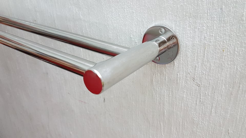 [HCM]Máng khăn đôi inox 304 bền và sáng bóng.