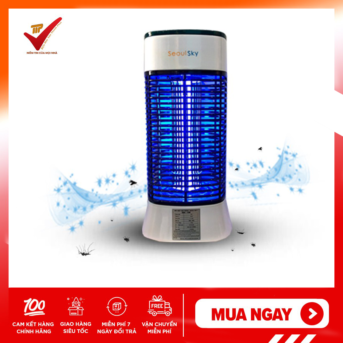 Đèn bắt muỗi gia đình ssk-10w . đèn diệt côn trùng seoul sky ssk-10w giá rẻ