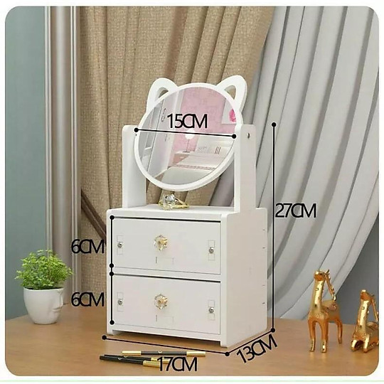kệ mỹ phẩm 2 tầng có gương