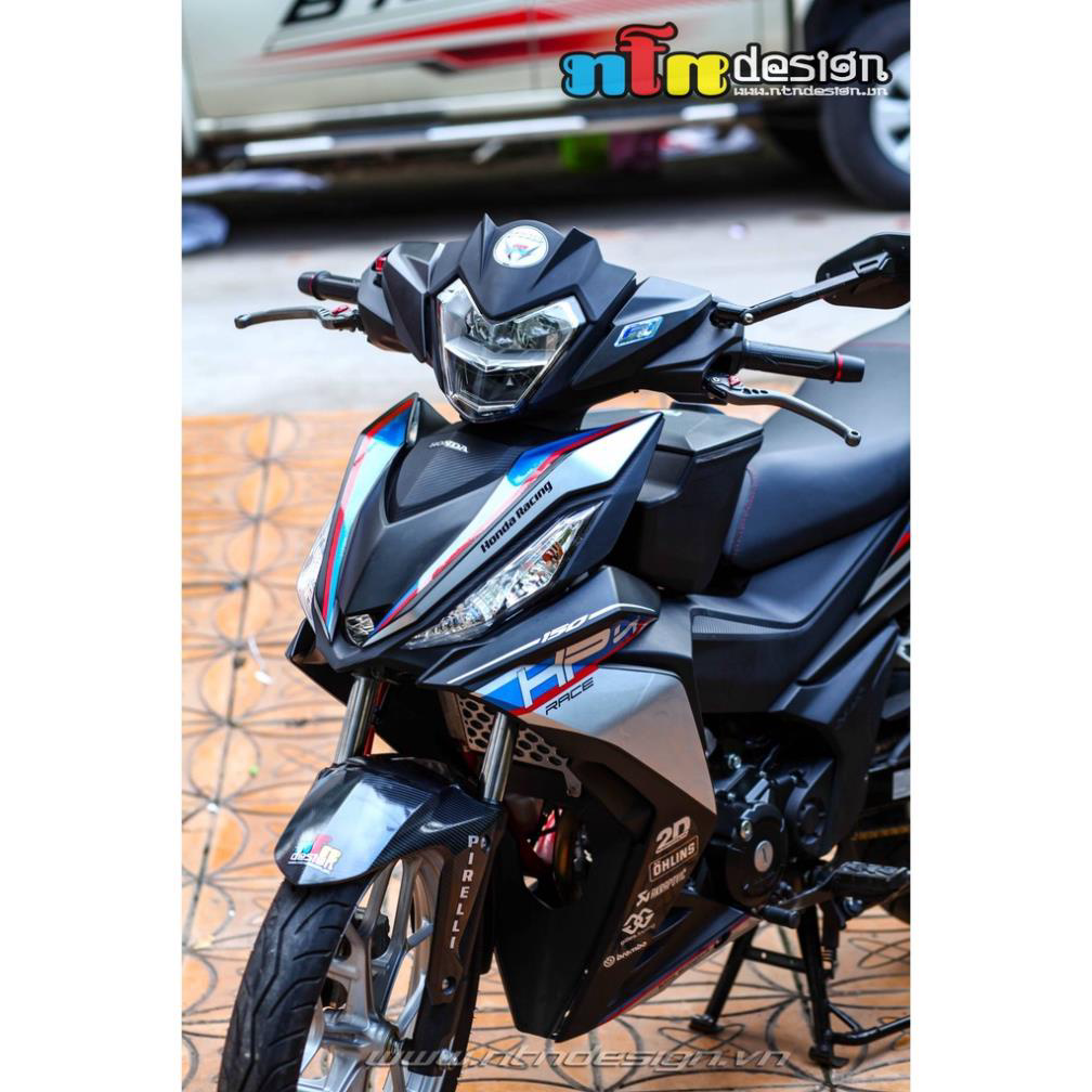 Tem Rời Dán Xe Winner V1 Mẫu HP4 Đen Đỏ Xanh